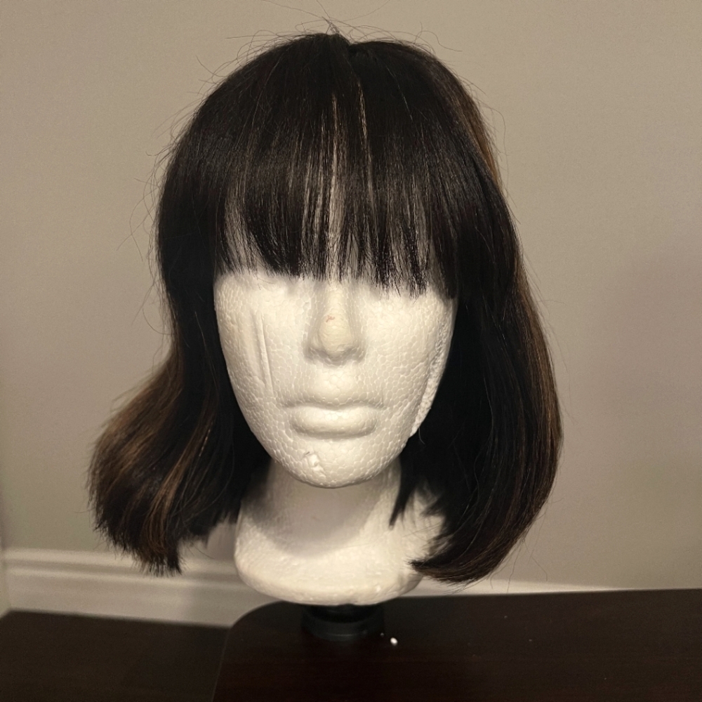 Gluless Human Hair Bob Wig w/ Bangs